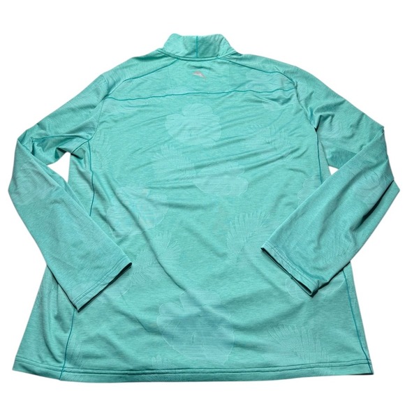 Tommy Bahama Delray Frond 1/4 zip Green Men's Large Island Zone Lightweight - Picture 6 of 7